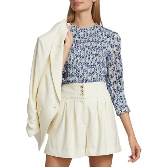 Veronica Beard 100% cotton Kali Smocked Top EUC - Picture 3 of 12